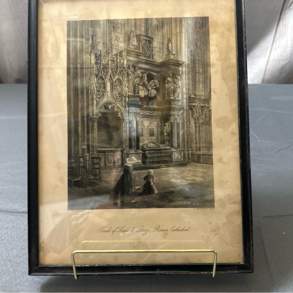 Roman Cathedral Tomb of Louis de Breze France-1870 Engraved Print - Picture 2 of 8